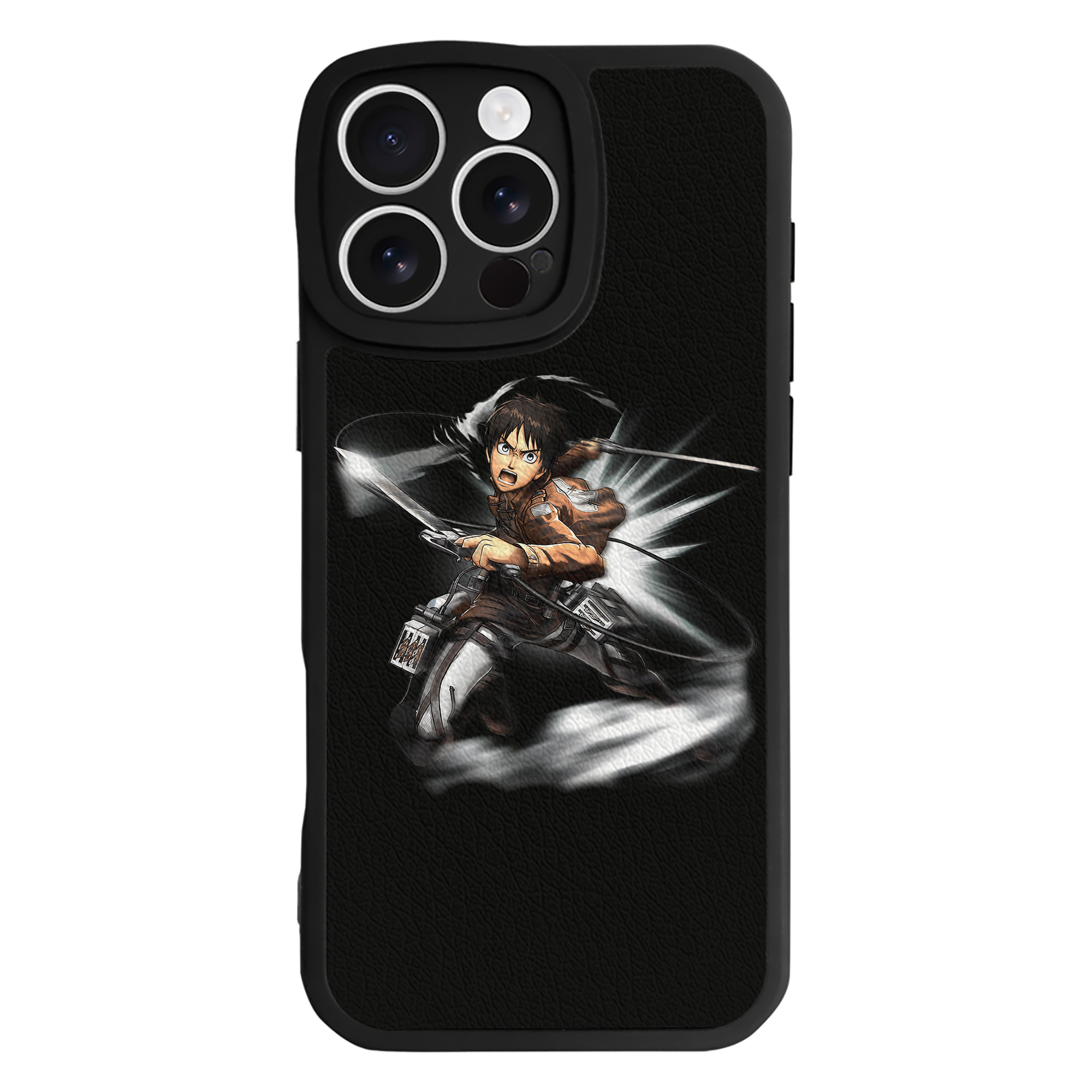 （画像用） 進撃の巨人 エレン･イェーガー Attack on Titan Eren Jäger 【iPhone 16シリーズ対応】シリコンスマホケース（レザー調） 材質：シリコン